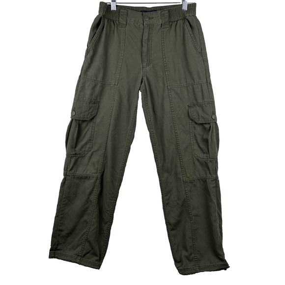 Aeropostale Women Cargo Utility Pants XS Olive Y2K Canvas Straight 29" Inseam - Picture 1 of 15